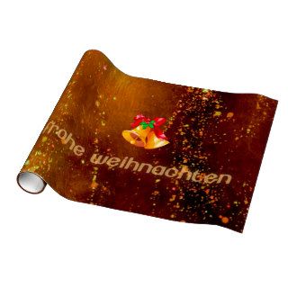 frohe weihnachten, merry christmas german text gift wrapping paper