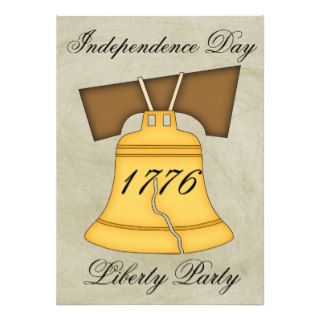 Independence Day Party Liberty Bell/Vintage Look Custom Invitation