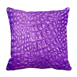 Crocodile Faux Leather Look Purple Pillow