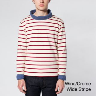 American Apparel American Apparel Unisex Sailor Stripe Long Sleeve Pullover Off White Size L (12  14)