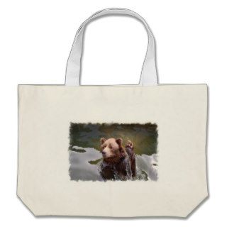 Bathing Brown Bear  Canvas Bag