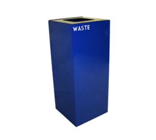 Witt Industries 36 Gallon Indoor Recycling Container w/ Square Opening, Blue