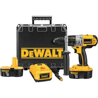 DEWALT Hammerdrill/Drill/Driver with 12V Vehicle Charger   18 Volt, 1/2 Inch,