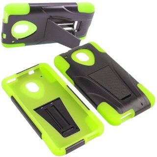 BW Armor Video Stand Protector Hard Shield Snap On Case for AT&T HTC One Mini  Neon Green Cell Phones & Accessories