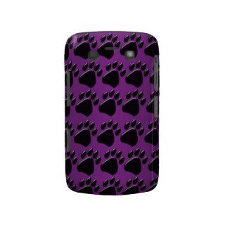 Black Paw Prints Purple Background Blackberry Bold Case