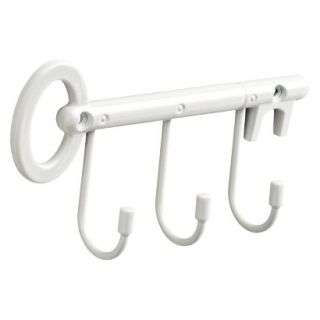 Young House Love Vintage Key Rail with 3 Hooks   White