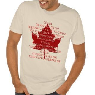 Canada Anthem Value T shirt Souvenir Canada Shirt