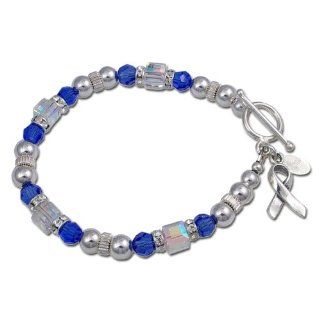 Cystic Fibrosis   Sapphire Signature Awareness Bracelet Made with SWAROVSKI ELEMENTS Crystal and Sterling Silver   Awareness Bracelet Lengths Available (7", 7.25", 7.5",7.75" or 8") WD Designs Jewelry