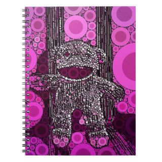 Funky Sock Monkey Circles Bubbles Pop Art Spiral Note Book