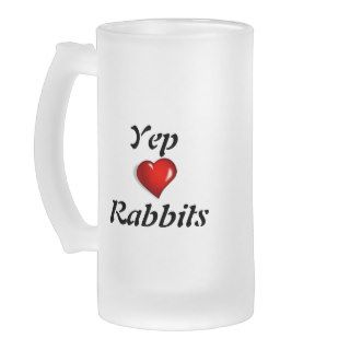 Yep Love Rabbits Frosted Beer Mug