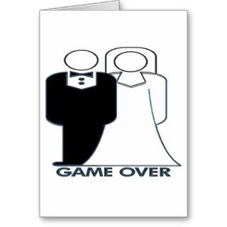 Game Over Wedding Marriage Couple Greeting Card