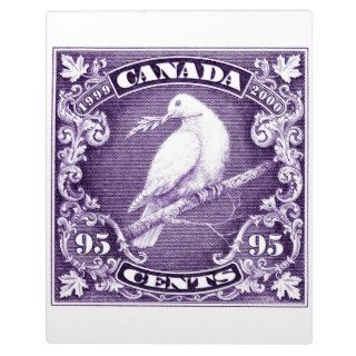 2000 Canada Peace and Love Dove Postage Stamp Plaque