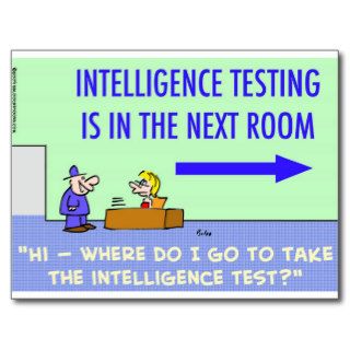 intelligence testing next room postcard