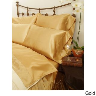 Scent Sation Charmeuse Ii Satin Full size Sheet Set With Bonus Pillowcases Gold Size Full