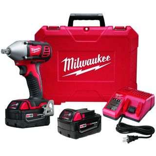 Milwaukee M18 Cordless Compact Impact Wrench Kit   1/2 Inch Pin Detent Anvil,