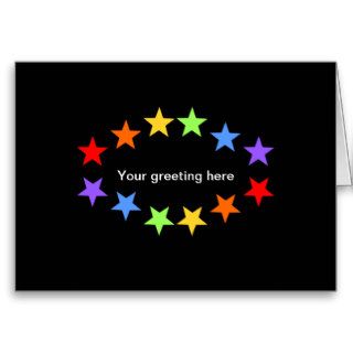 Rainbow Star Border Greeting Cards