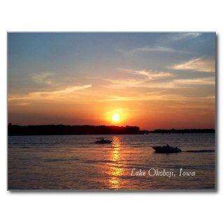 Sunset on Lake Okoboji, Iowa Post Card