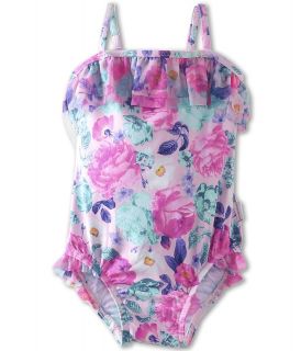 Seafolly Kids Cottage Garden Tube Tank Girls Swimsuits One Piece (Pink)