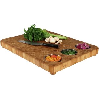 Totally Bamboo Cutting Board with 3 Prep Bowls