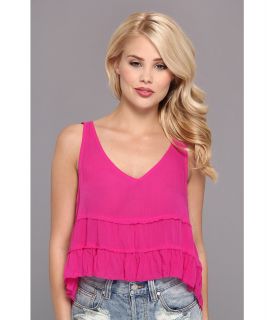Free People Solid Crinkle Breeze Cami Womens Blouse (Purple)