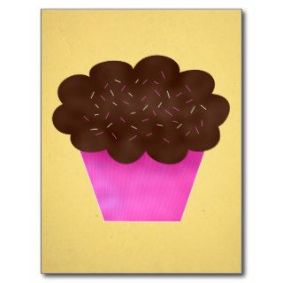 Chocolate Frosted Cupcake Design Post Card