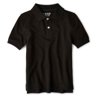 Izod Short Sleeve Polo Shirt   Boys 4 20, Black, Boys