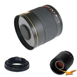 Rokinon 800mm F8.0 Mirror Lens for Nikon 1 w/ 2x Multiplier (Black) 800M B