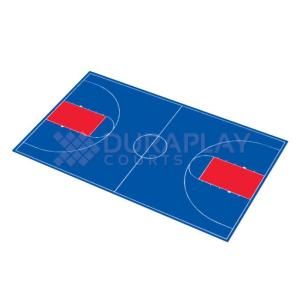 DuraPlay 51 ft. x 83 ft. 11 in. Royal Blue and Red Full Court Basketball Kit FCBB 13F   RB/R