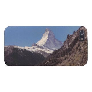 Snow on Matterhorn Blue Sky Alpine Forest iPhone 5 Cases For iPhone 5
