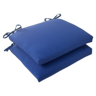 Outdoor 2 Piece Square Seat Cushion Set   Navy Fresco Solid