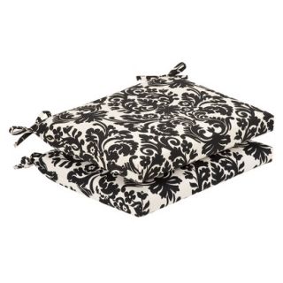 2 Piece Outdoor Seat Pad/Dining/Bistro Cushion Set   Black/White Floral