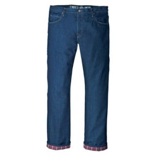 Dickies Mens Relaxed Straight Fit Flannel Lined Jean   Rinsed Indigo Blue 34x32