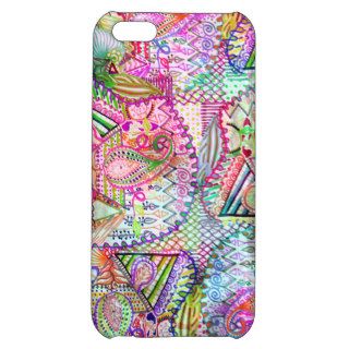 Abstract Girly Neon Rainbow Paisley Sketch Pattern iPhone 5C Case