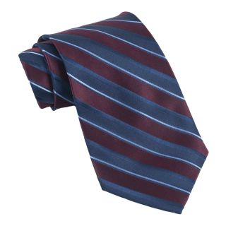 Stafford Derby Stripe XL Tie, Wine, Mens