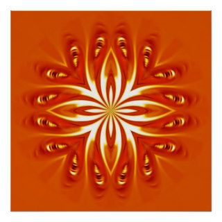 abstract fire flower poster