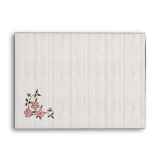 Vintage Cherry Blossom Swallows Monogram envelope