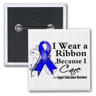 Colon Cancer Ribbon Because I Care Pins