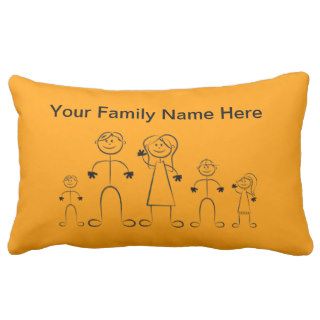 Stick Figure Family Pillow