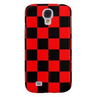 Checkerboard Pattern black and red Samsung Galaxy S4 Case