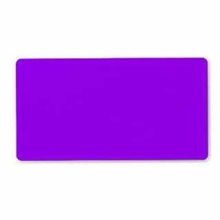 Plain bright violet purple solid background blank shipping label