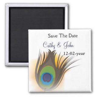 mocha peacock Save the date magnet