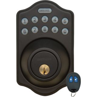 Electronic Deadbolt with Remote and Keys   Bronze, Model LS DB500R RB