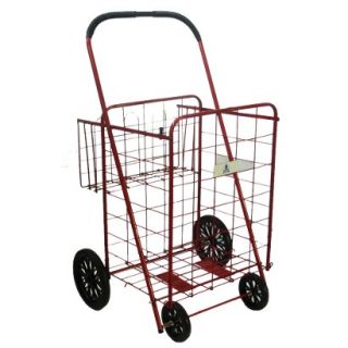 Storage Cart ATHome Wheeled Cart with Basket   Red