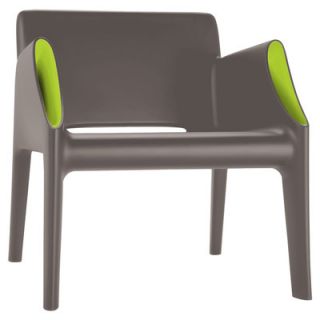 Kartell Magic Hole Arm Chair  6046 Finish Gray with Green Accent