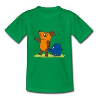 Spreadshirt, Maus & Elefant  Freundschaft, Kinder T Shirt klassisch, kelly green, 110/116_5 6_Jahre Bekleidung