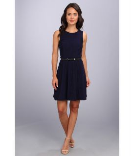 Jessica Simpson Raglan Fit Flare Dress w/ Contrast Panels Womens Dress (Blue)