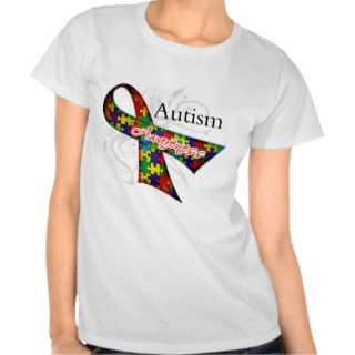 Scroll Ribbon   Autism Awareness T shirts