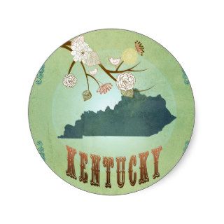 Modern Vintage Kentucky State Map – Sage Green Sticker