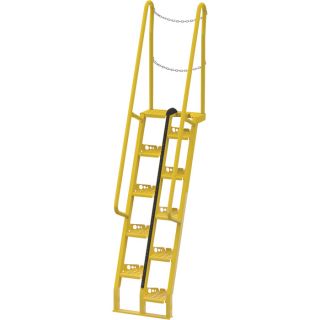 Vestil Alternating Tread Stairs   11 Steps, 68� Step Angle, Model ATS 8 68