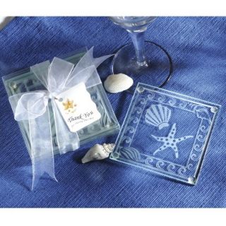 Shell and Starfish Glass Coasters (Set of 12)